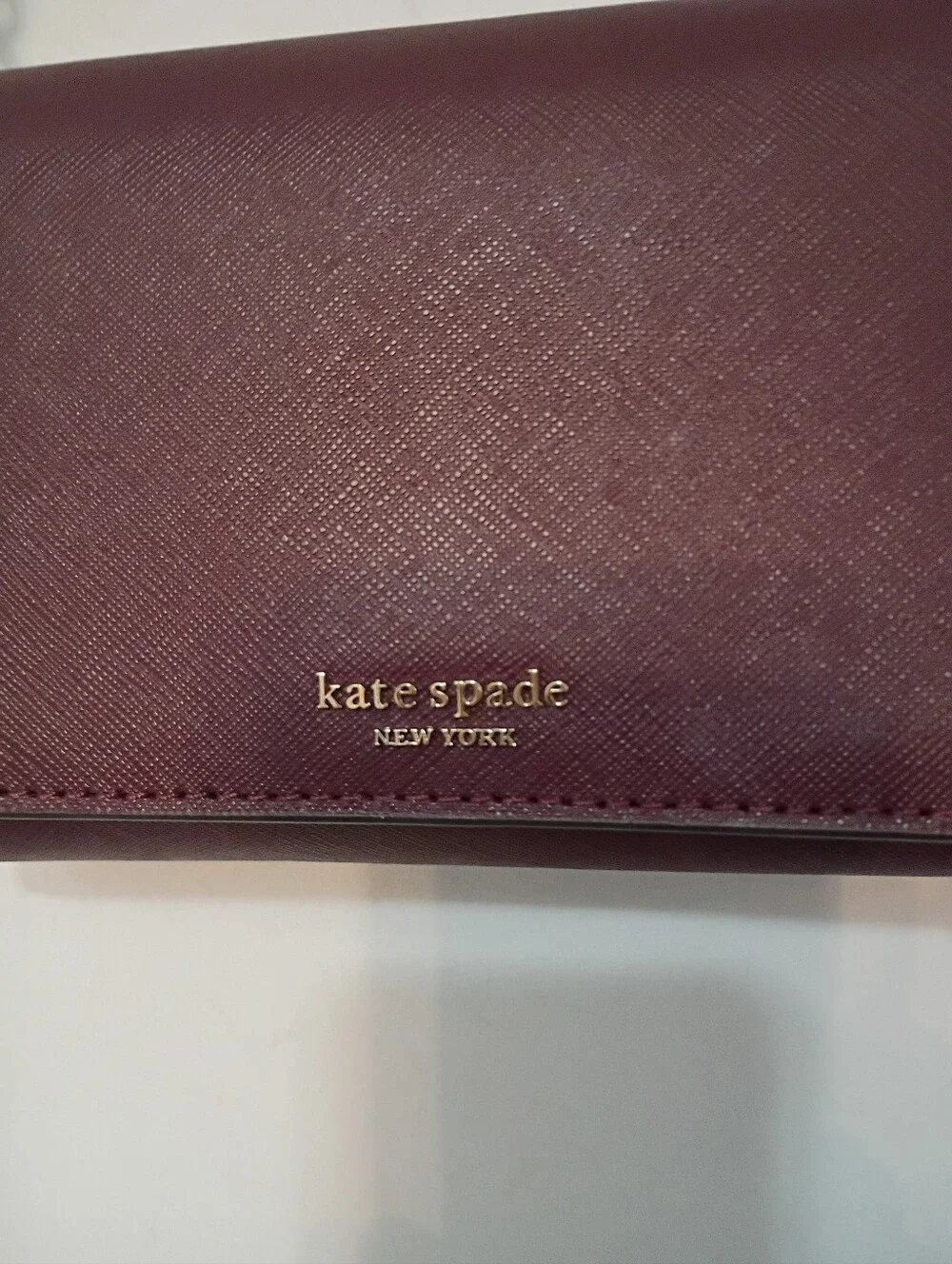 Kate Spade, EUC, Women's, Pebbled Leather Crossbody Bag, Color Burgundy,